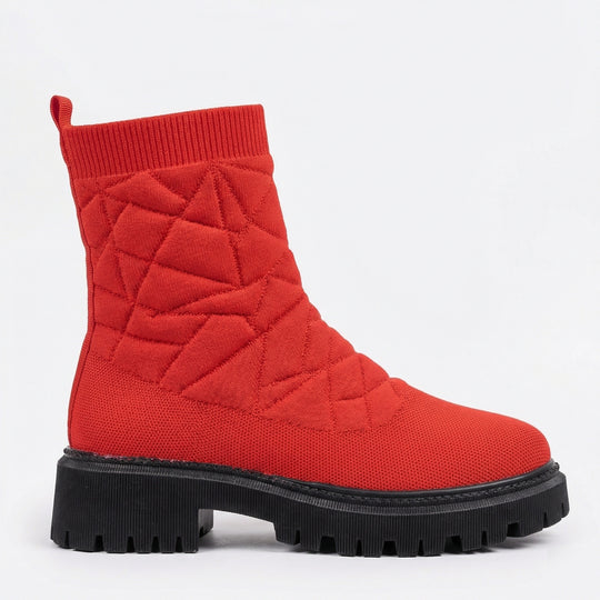 Damen Modische Stiefel mit strukturiertem Obermaterial und rutschfester Profilsohle R&B