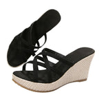 Damen Keil-Sandalen mit raffiniertem Kreuzriemen-Design und komfortabler Fußbettgestaltung R&B