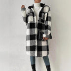 Damen Kuschelige Karojacke R&B