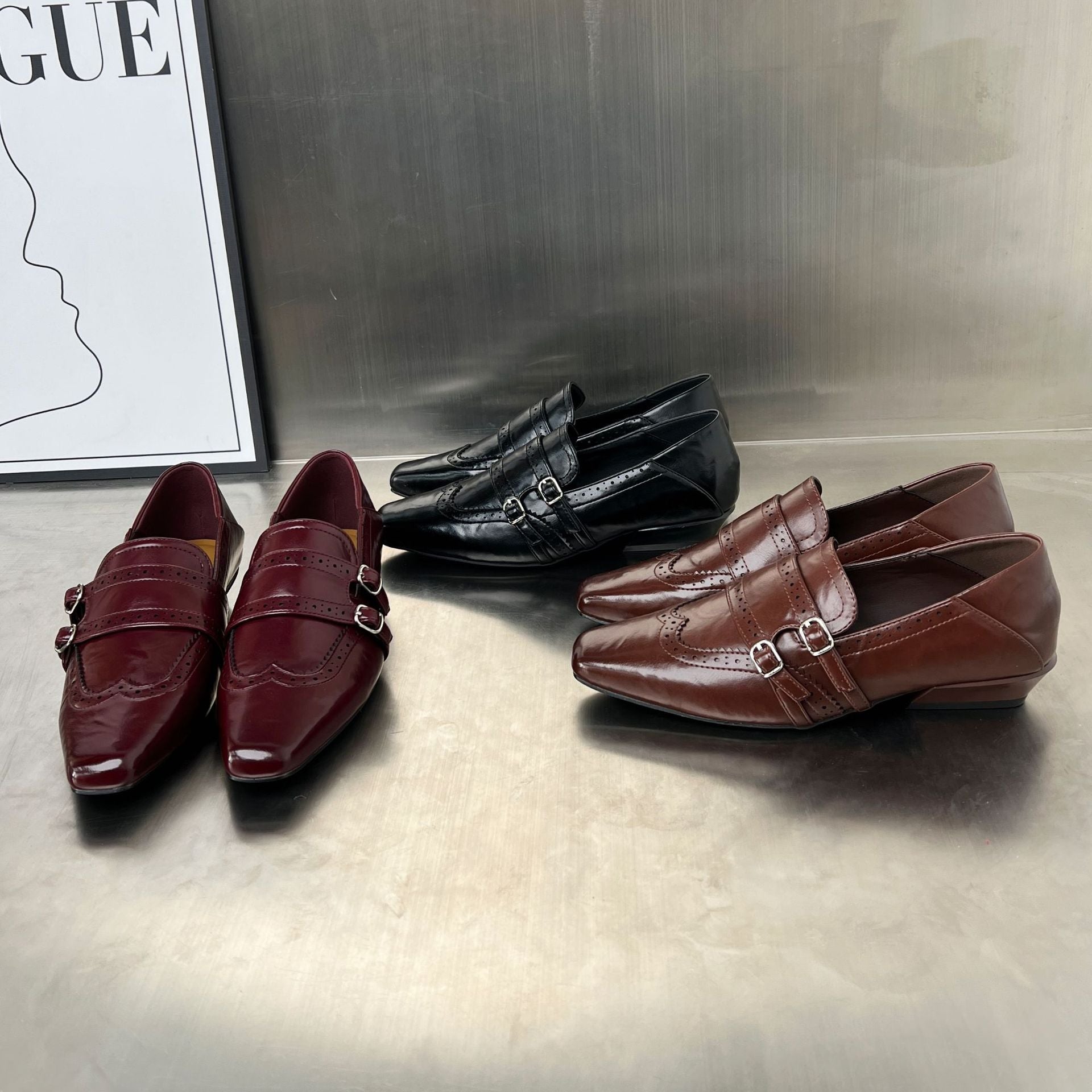 Damen elegante Slipper mit modischen Schnallen R&B
