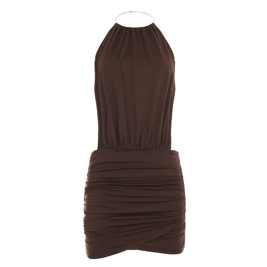 Damen Neckholder Kleid mit elegantem Rüschendesign R&B
