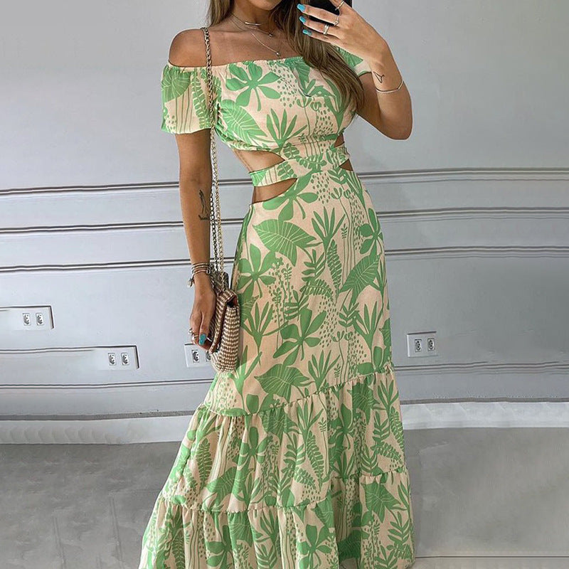 Damen Sommerliches Maxikleid mit Cut-Outs und floralem Design R&B