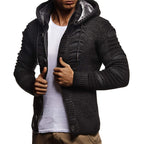 Herren Strickjacke mit Kapuze und dekorativen Knopfdetails R&B