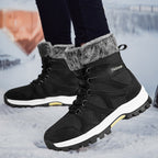 Damen isolierte Winterstiefel mit rutschfester Sohle und modischem Kunstfell