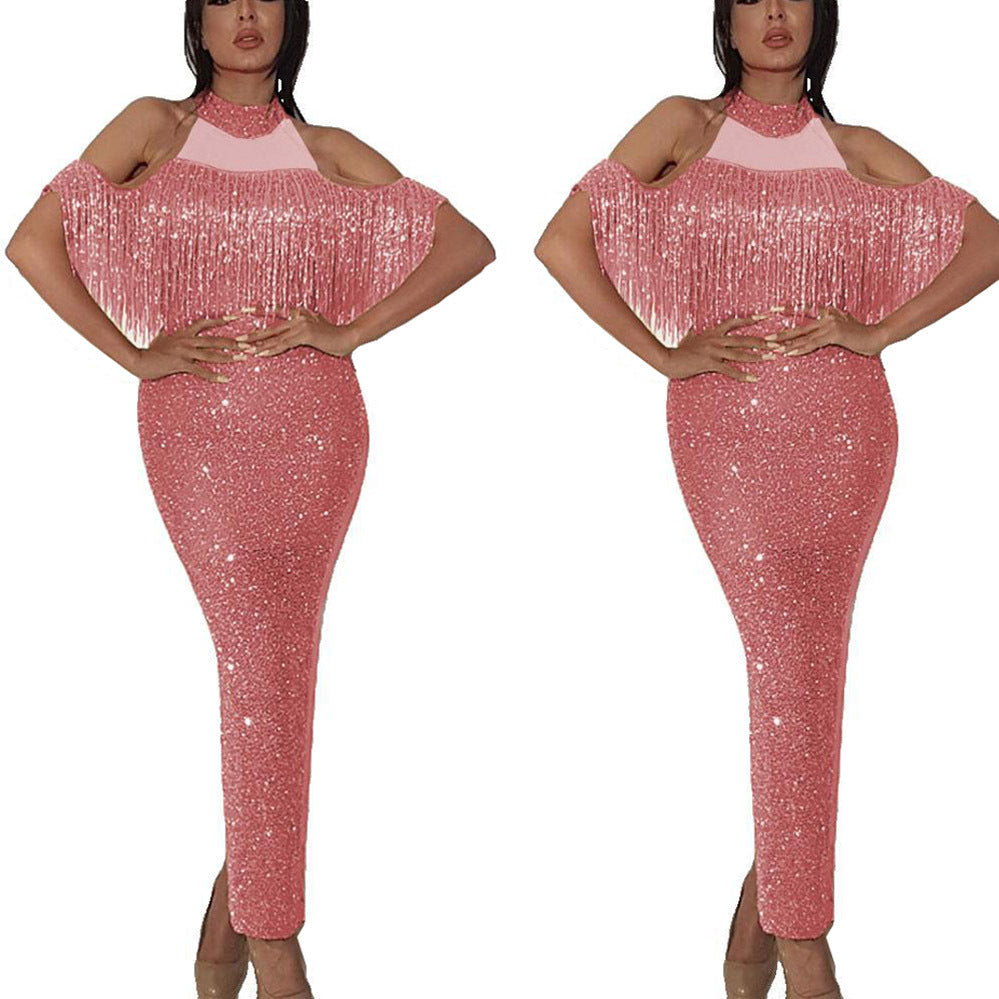 Damen Funkelndes Glamour Abendkleid R&B