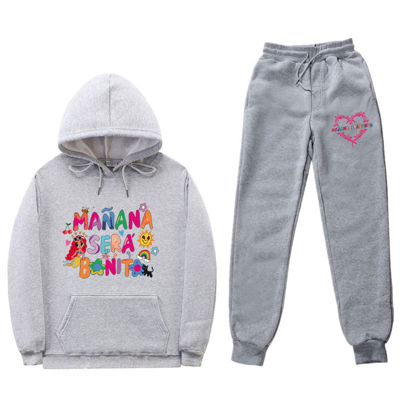 Damen Sweatshirt- und Jogginghose-Set mit buntem Aufdruck