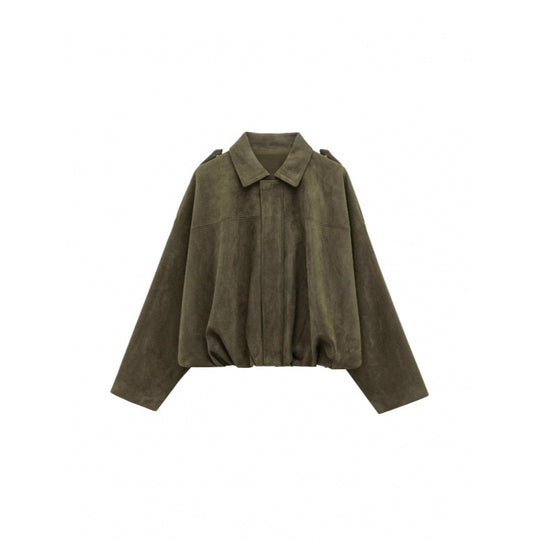 Damen modische Oversize-Jacke mit verstecktem Bund und Schulterdetails R&B