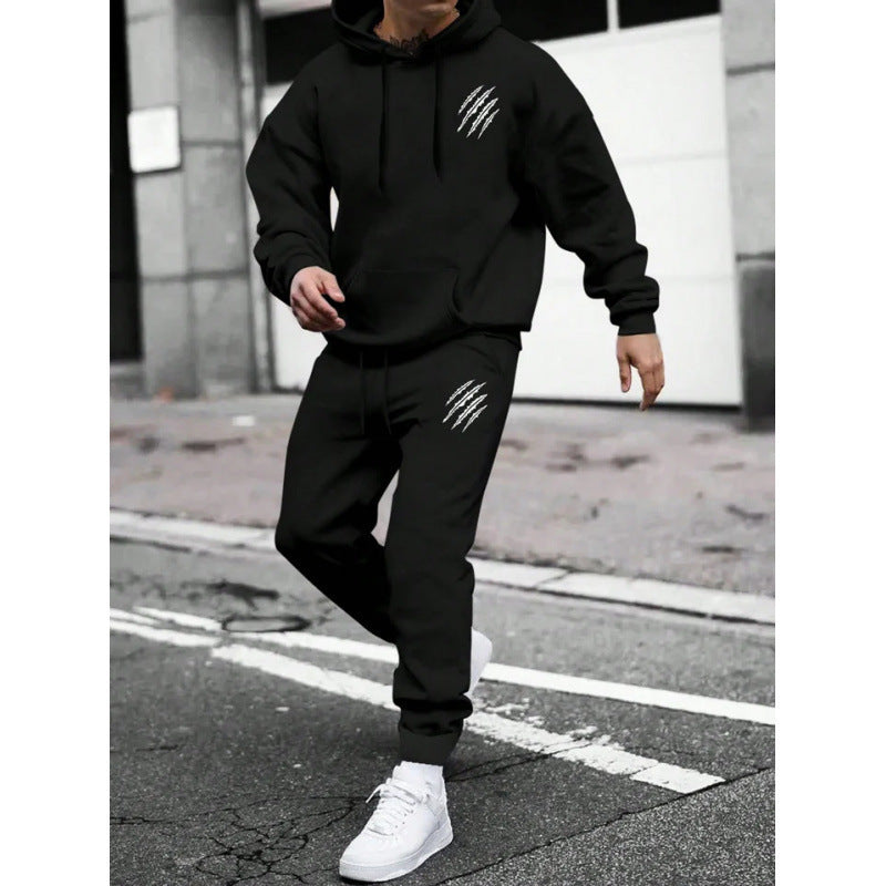 Herren Trainingsanzug mit modernem Grafikdesign und praktischen Taschen R&B