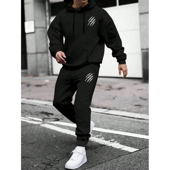 Herren Trainingsanzug mit modernem Grafikdesign und praktischen Taschen R&B