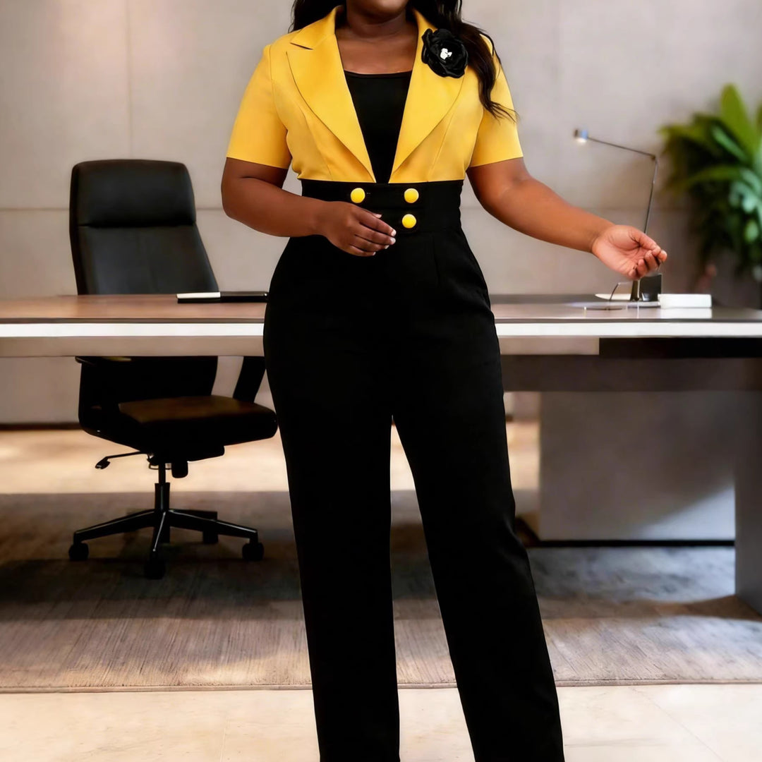 Damen eleganter Jumpsuit mit tailliertem Design und auffälligen Details R&B
