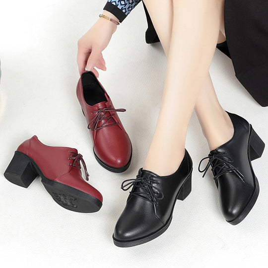 Damen Elegante Schnürschuhe mit bequemen Blockabsatz und modischem Obermaterial R&B