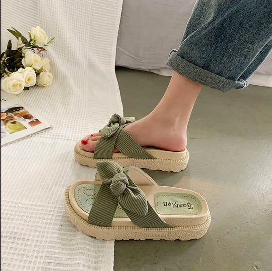 Damen luftige Sandalen mit dekorativem Schleifen-Design R&B