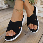 Damen Komfortable Clogs mit überkreuzten Riemen und rutschfester Sohle R&B