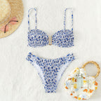Damen Push-Up-Bikini-Set mit raffinierter Raffung