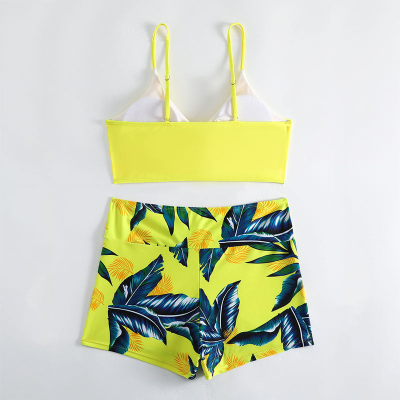 Damen Bikini-Set mit lässigem Crop-Top und verkürzten Shorts R&B