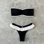 Damen Bandeau-Bikini mit Rüschendetails und elastischem Komfortbund R&B