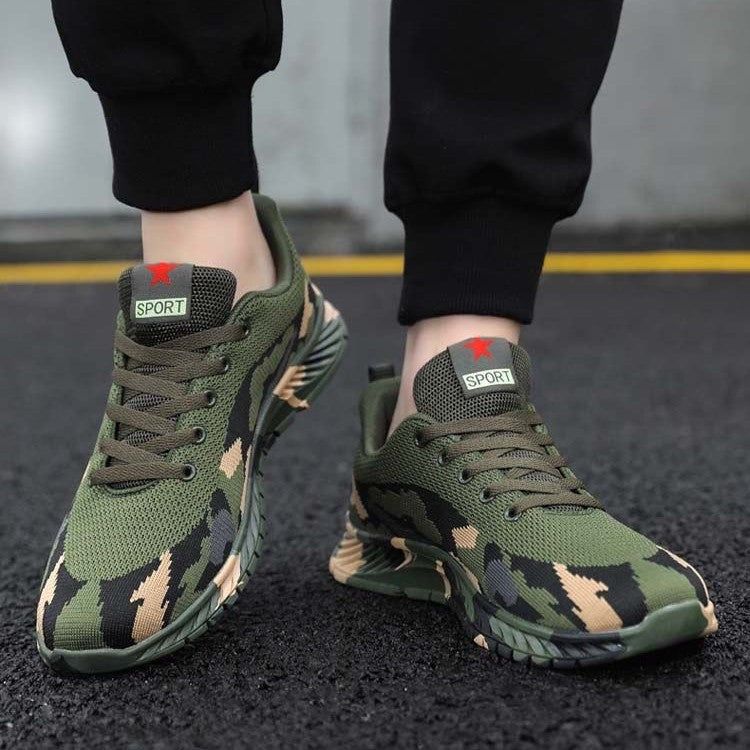 Damen Sportliche Laufschuhe mit Camouflage-Muster und flexibler Sohle