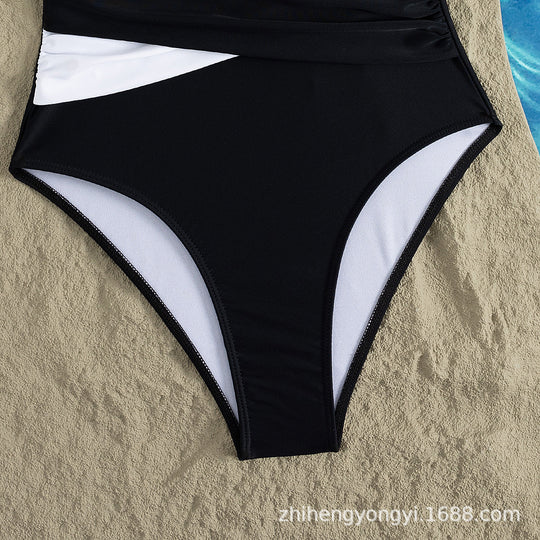 Damen Einteiliger Badeanzug mit raffiniertem Wickeldesign R&B