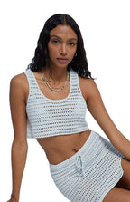 Damen gehäkeltes Strand-Set mit Crop-Top und Minirock R&B