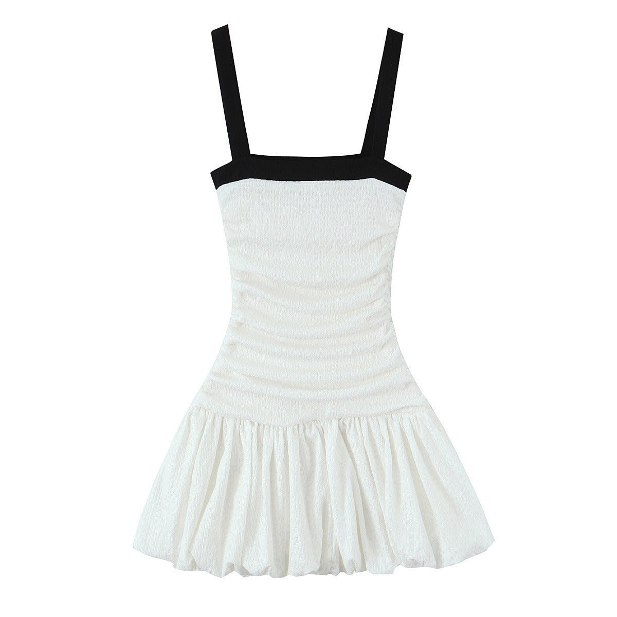 Damen Spielkleid mit Rüschendetails und schmalen Trägern