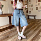 Damen weite Denim-Shorts im modernen Design mit praktischen Taschen R&B