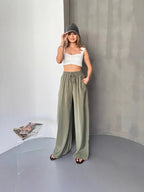 Damen Elegante und fließende Palazzo-Hose R&B