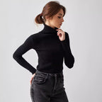 Damen Rollkragenpullover mit geripptem Design und lässigem Schnitt R&B