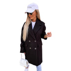 Damen Oversized Trenchcoat mit doppelter Knopfleiste und breitem Kragen R&B