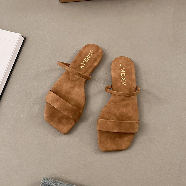 Damen elegante Minimalistische Riemchen-Sandalen R&B