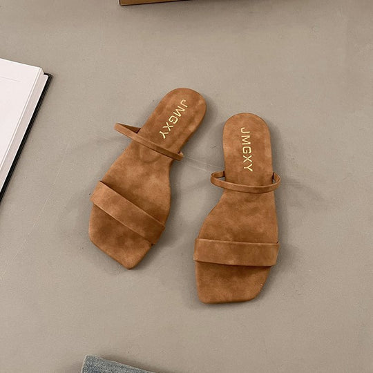 Damen elegante Minimalistische Riemchen-Sandalen R&B