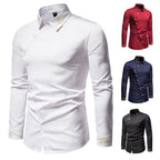 Herren Elegantes Langarmhemd mit dekorativen Knopfdetails R&B