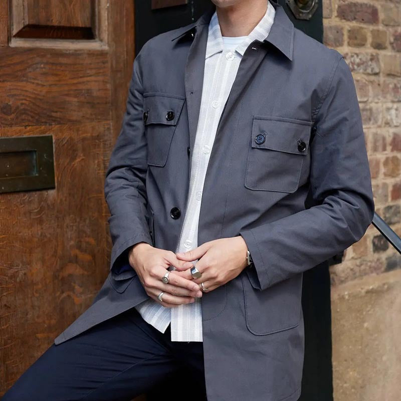 Herren elegante Jacke mit praktischen aufgesetzten Taschen