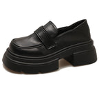 Damen modische Schnürloafers mit stabiler Plattformsohle und eleganter Riemenverzierung R&B