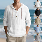 Herren lässiger Kapuzenpullover mit Knopfleiste und Kängurutasche R&B