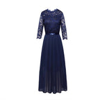 Damen Maxikleid mit Spitzendetails und transparentem Rock R&B