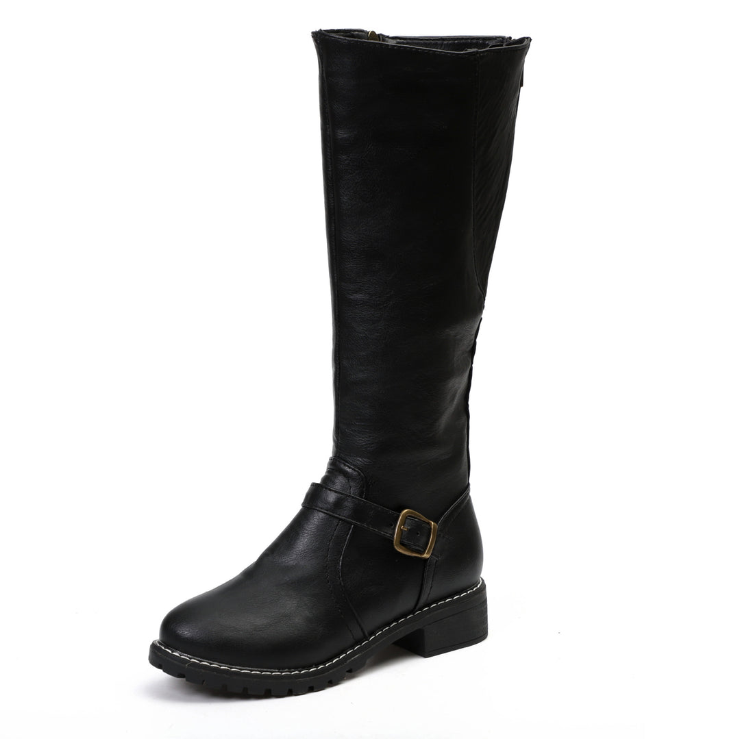 Damen Modische Stiefel mit eleganter Schnalle und robustem Profil R&B