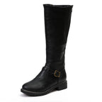 Damen Modische Stiefel mit eleganter Schnalle und robustem Profil R&B