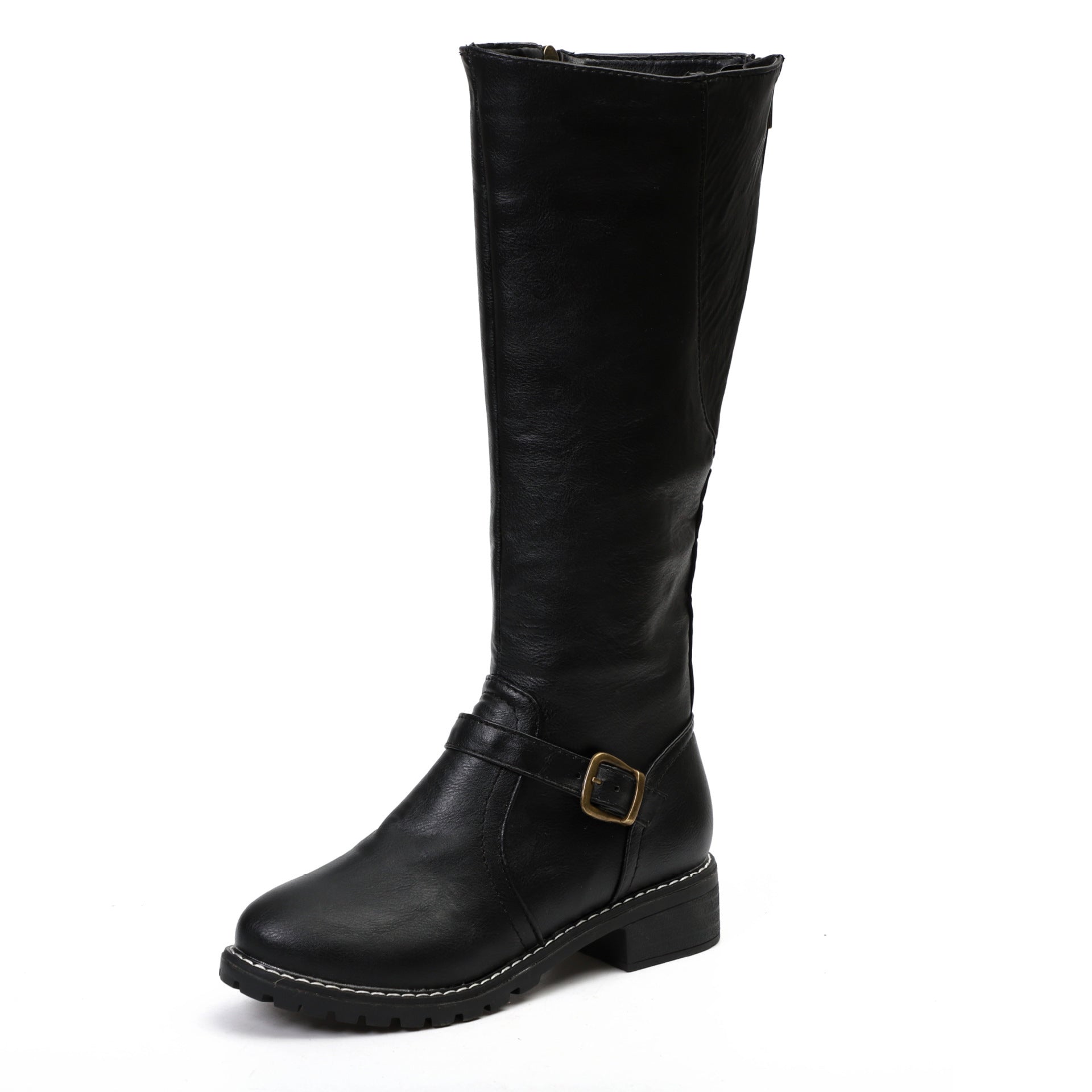Damen Modische Stiefel mit eleganter Schnalle und robustem Profil R&B