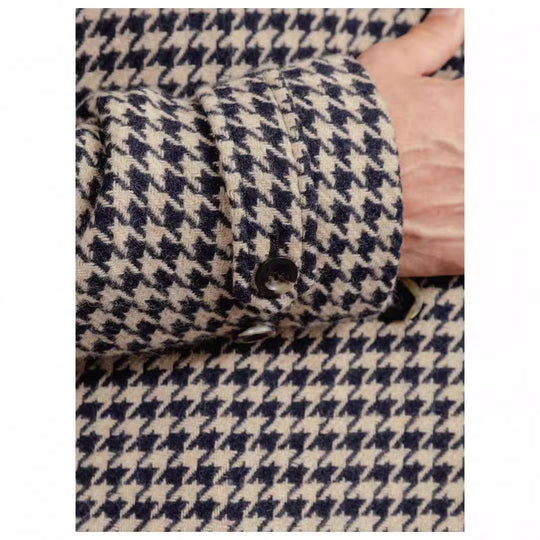 Herren eleganter Karomantel mit praktischen Taschen und modernem Schnitt R&B