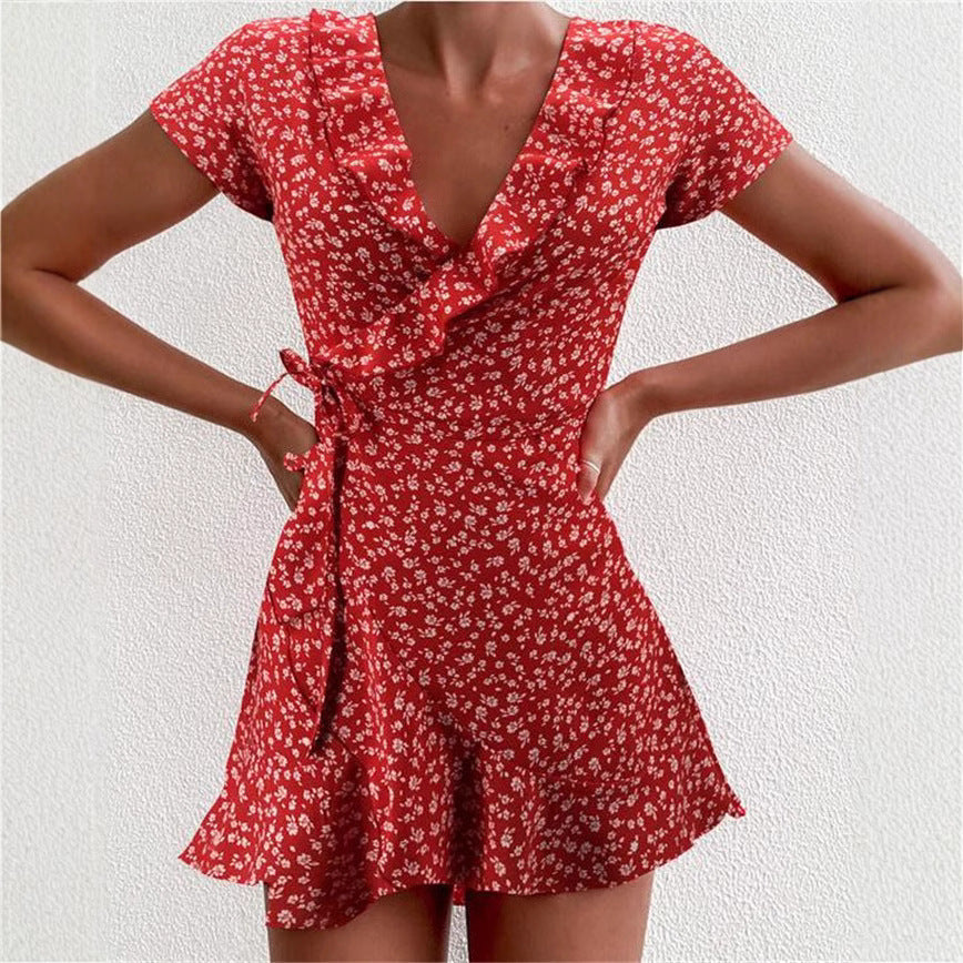 Damen Verspieltes Sommerkleid mit Rüschendetails und floralen Mustern R&B