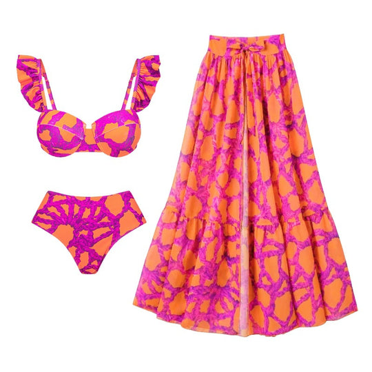 Damen Bikiniset mit voluminösem Rock von R&B