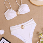 Damen Hochgeschnittener Bikini mit elegantem Muschel-Detail
