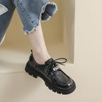 Damen modische Schnürschuhe mit blockartigem Absatz und eleganter Schnallenverzierung