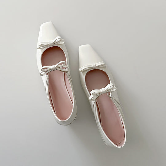 Damen Ballerina-Schuhe mit luxuriösem Schleifenakzent und spitz zulaufendem Design R&B