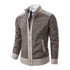 Herren modische Strickjacke mit hohem Kragen und Reißverschluss R&B