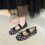 Damen Ballerinas mit verspieltem Punktedesign und elastischem Riemen R&B
