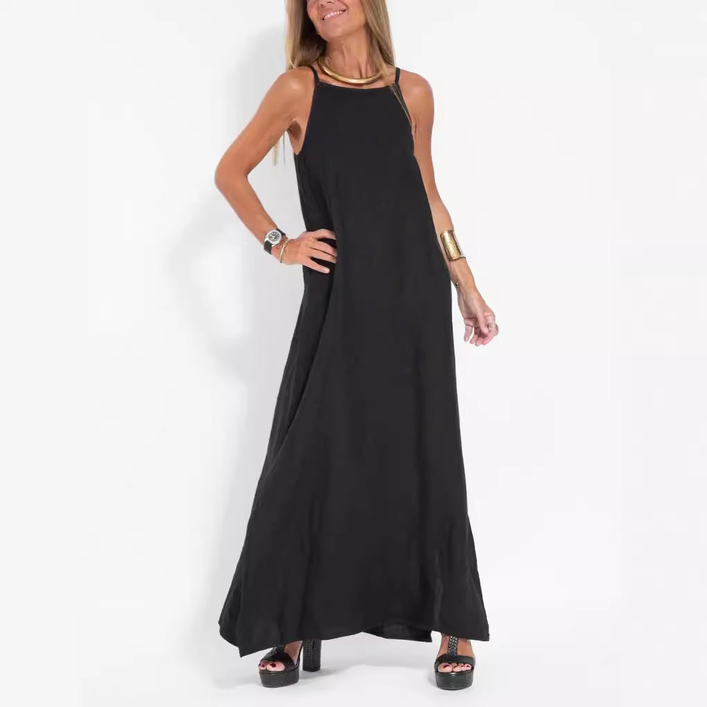 Damen Maxi-Kleid mit elegantem Schnitt und feinen Trägern R&B