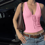 Damen Charmantes Spaghetti-Top mit verspieltem Spitzenrand R&B