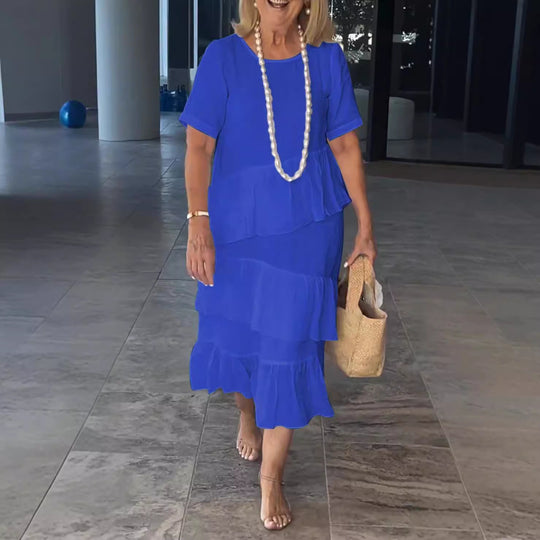 Damen sommerliches Freizeitkleid mit schwingendem Saum R&B