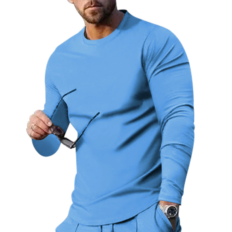 Herren hochwertiges Langarmshirt mit stylishem Rundhalsund und weicher Baumwollmischung R&B